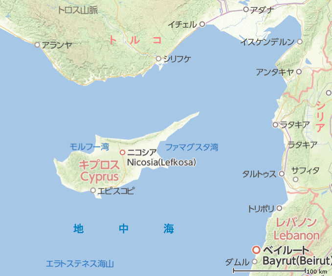 キプロス島地図