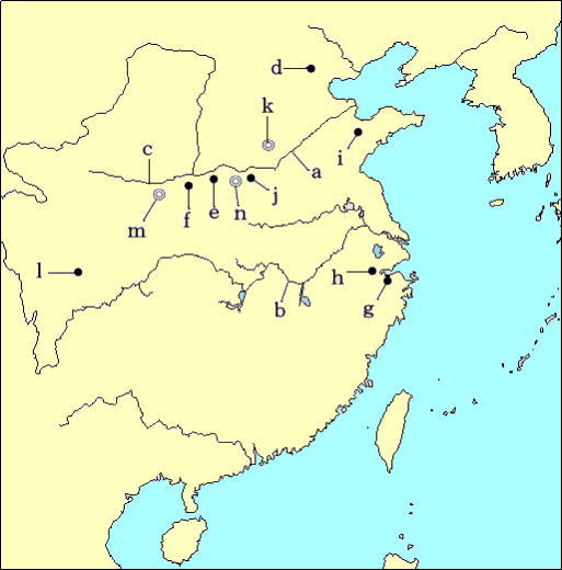 中国の河川と主要遺跡
