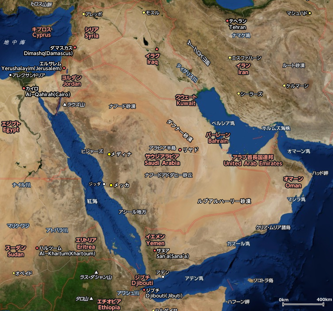 アラビア半島地図