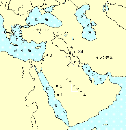 アラビア半島とイスラーム教関係の重要地名
