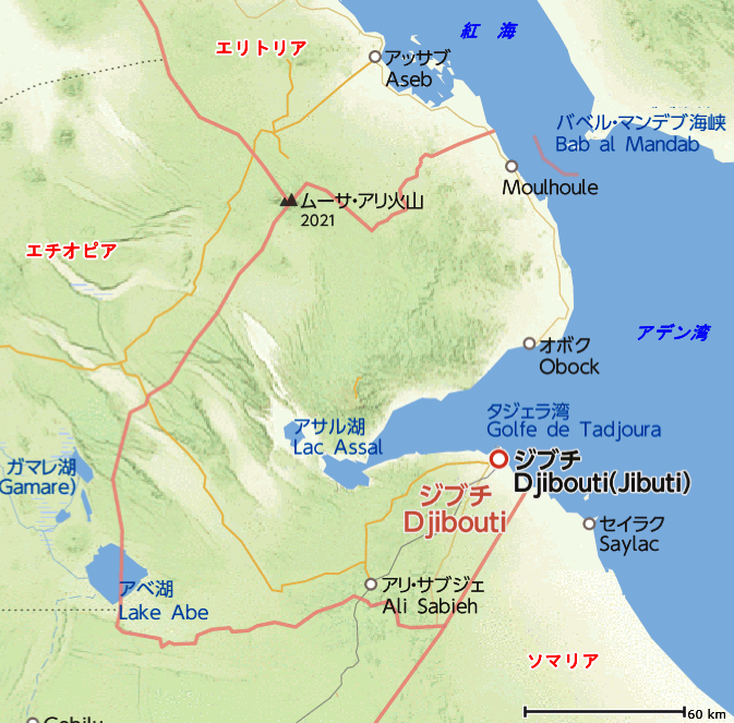 ジブチ地図