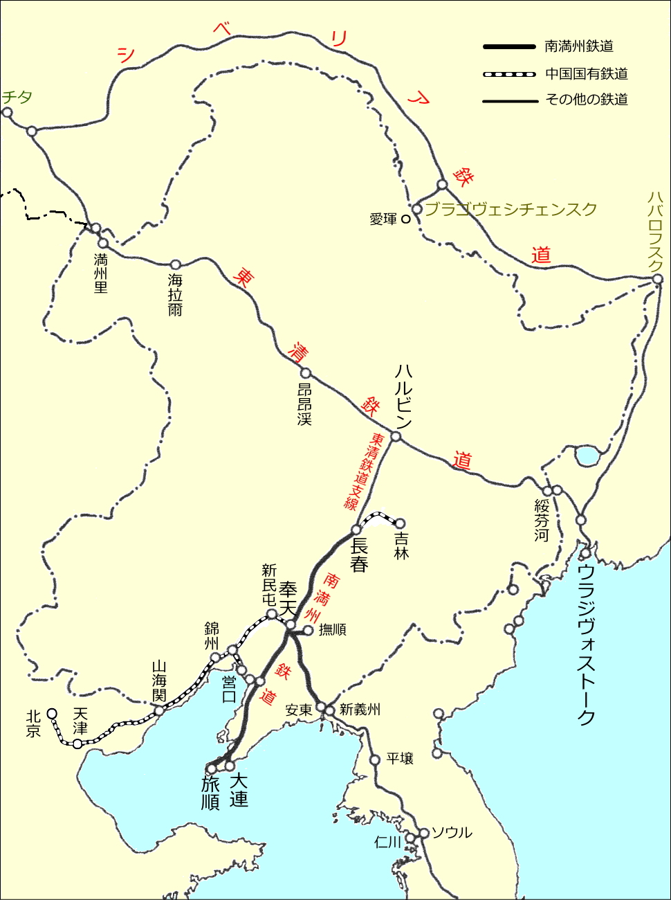 満鉄沿線案内 満州国鉄道図 南満洲鉄道株式会社 - 印刷物